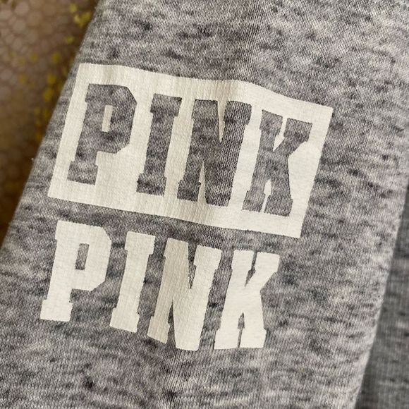 PINK Victorias Secret Gray 1/4 Zip Pullover Sweater, Medium - Picture 4 of 5